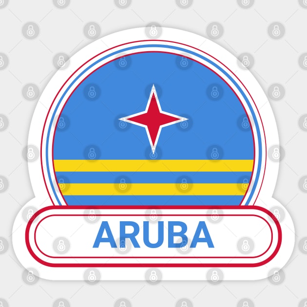 Aruba Country Badge - Aruba Flag Sticker by Yesteeyear